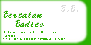 bertalan badics business card